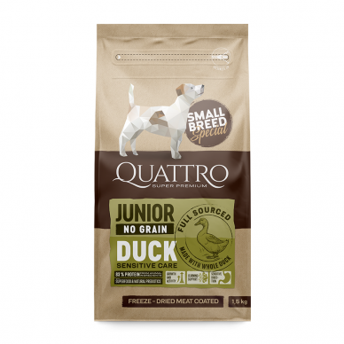 QUATTRO Small Breed Junior Duck, 1.5 kg